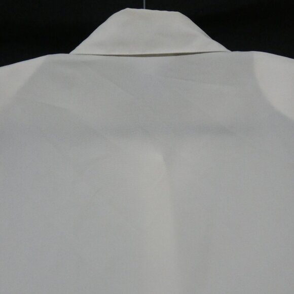 SUSAN HUTTON | size 14 | Elegant White Dress Shirt | Shoulder Pads | Polyester - Picture 10 of 14